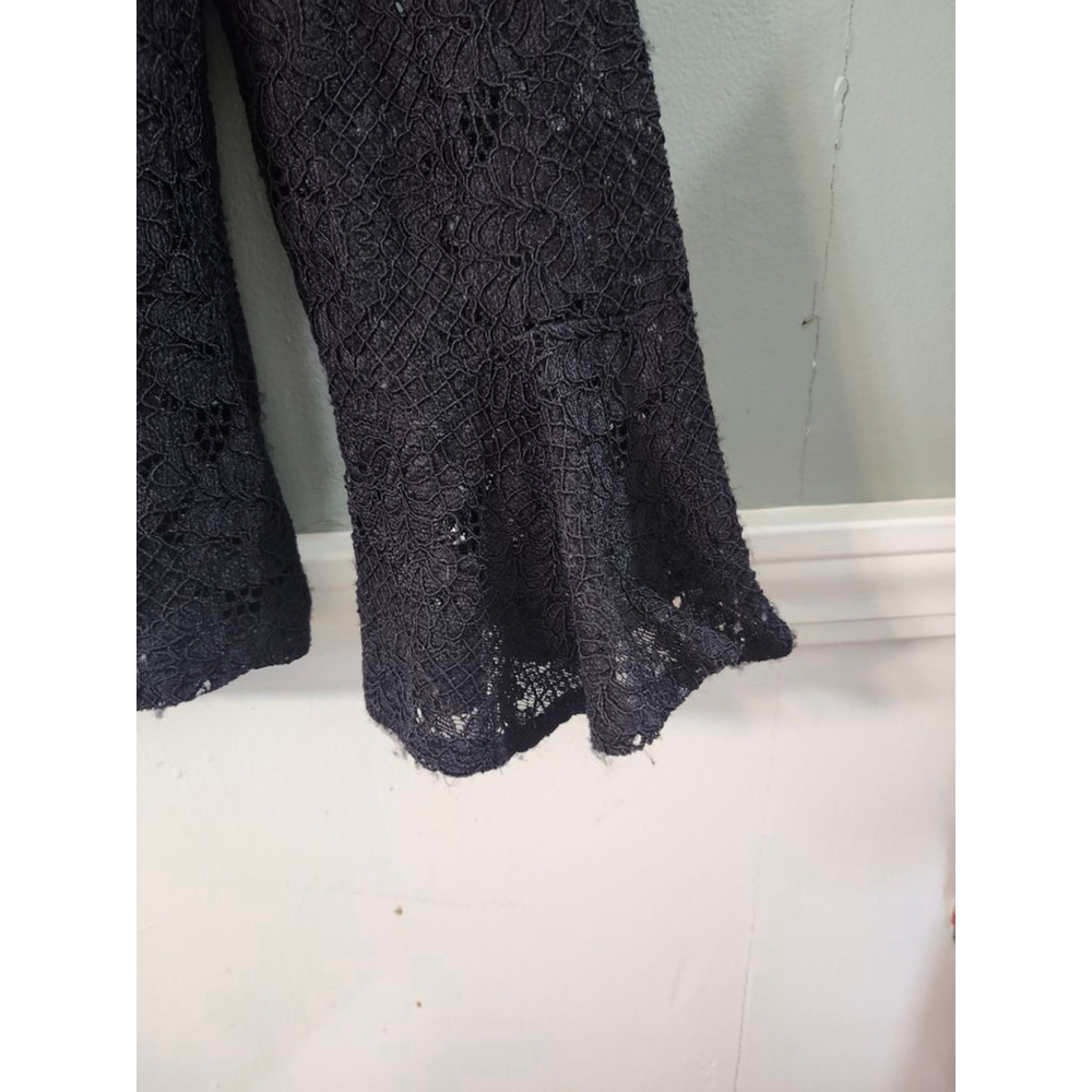 Lulus Black Lace Bell Sleeve Blouse M - Picture 3 of 7